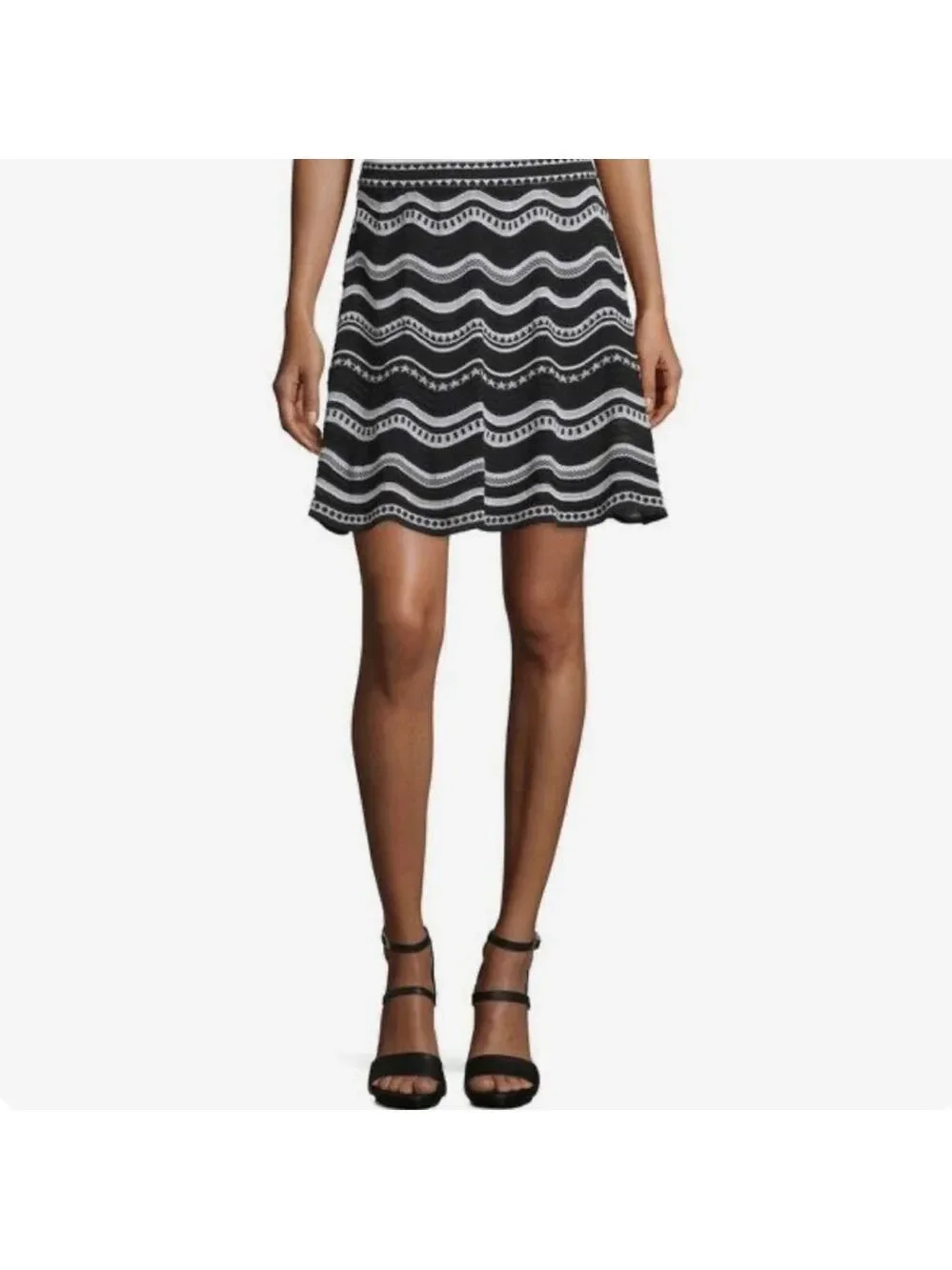 Women's Missoni Black & White Striped Mini Skirt Size 6 Collectors Piece!